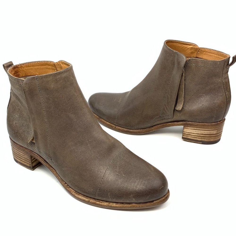 Alberto Fermani Perforated Leather Ankle Boots